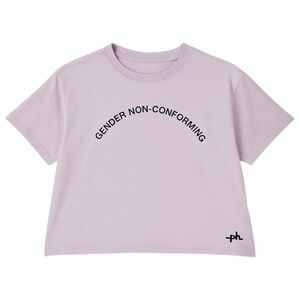 PHLUID‎ PROJECT Gender Non-Conforming Crop Tee Lavender Unisex Medium Cotton Y2K